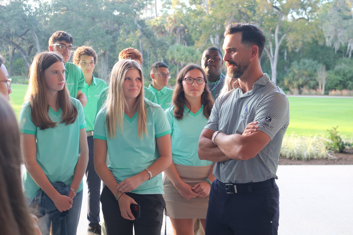 Horschel talks with First Tee participants from across the country.